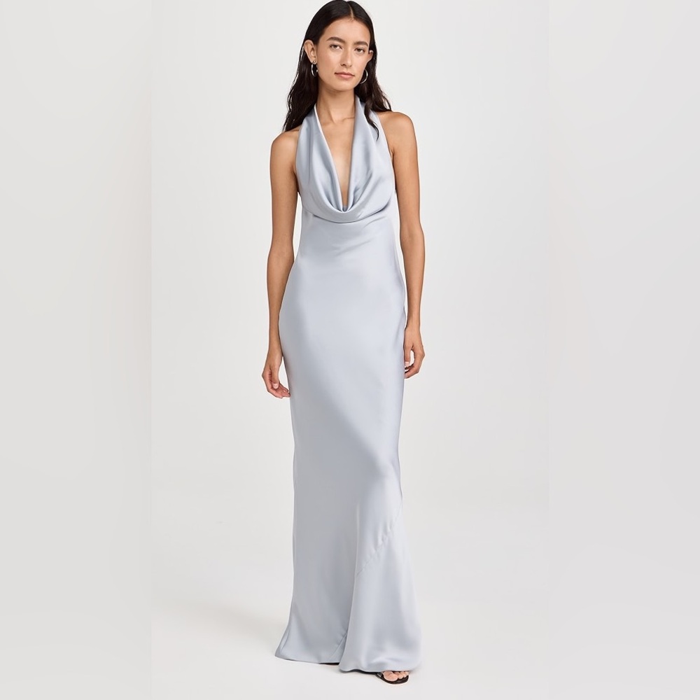 Norma Kamali Halter Drape Bias Gown